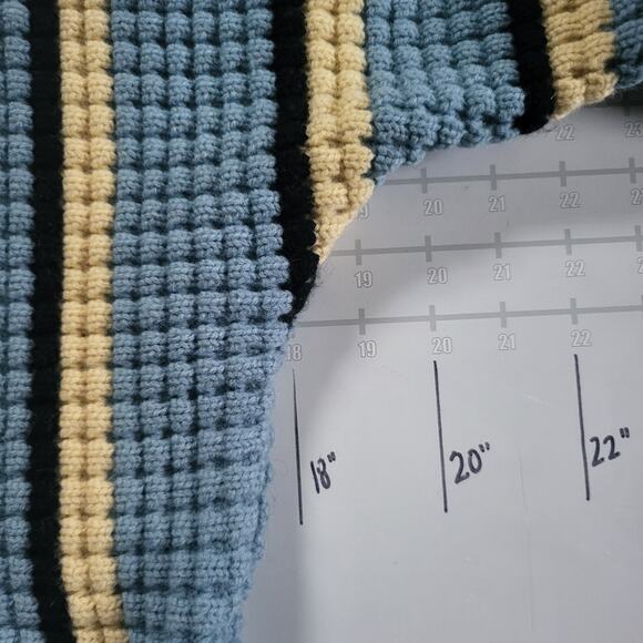 Vintage Modell aus Wien Sweater Size S 40 Blue Wool Austrian Chunky Waffle Knit - Picture 6 of 7